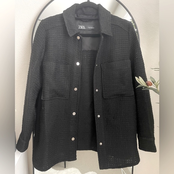 Zara Textured Weave Overshirt - Picture 1 of 8